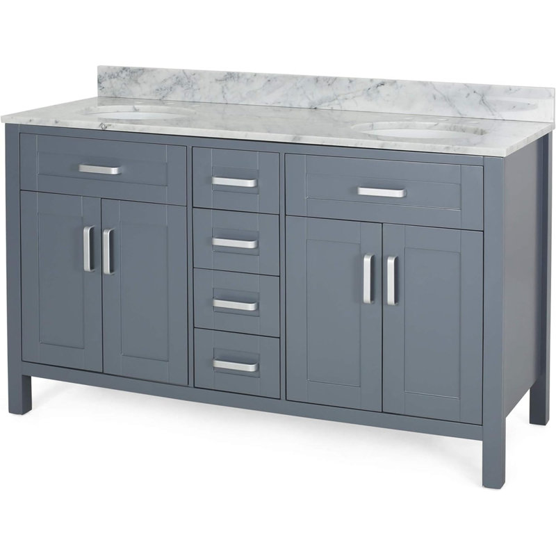 Ensemble de meuble-lavabo double 61 po avec dessus Dhanraj