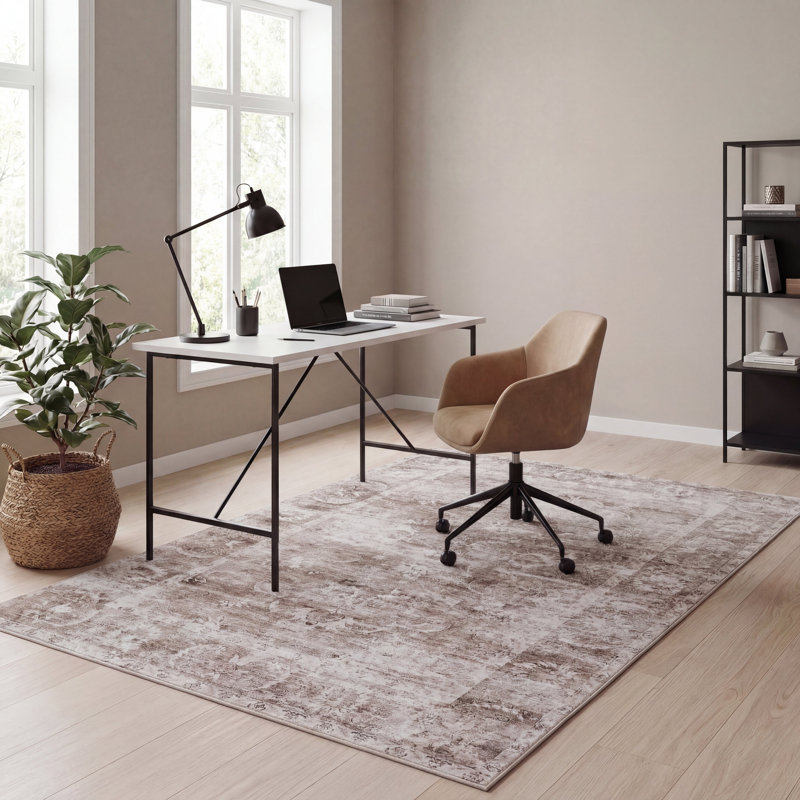 Tapis lavable à la machine Arabella, Beige/Cream, Rectangle de 5 pi x 8 pi
