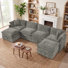 Canapé modulaire en U en chenille de 134 po avec sièges de rangement George