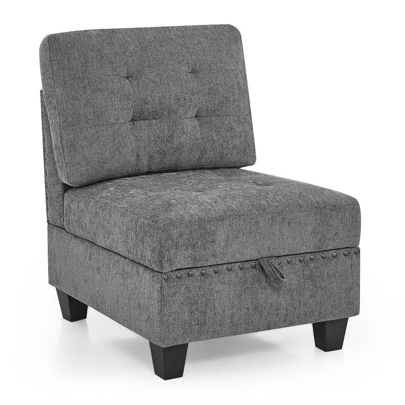 DIY Combination Modular Sectional Sofa, Cortlan Gray Chenille