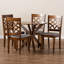 Ensemble de salle à manger 5 pièces Bouknight en tissu gris et bois fini noyer, H 37,4 po x l 18,1 po x P 20,3 po-2074055622