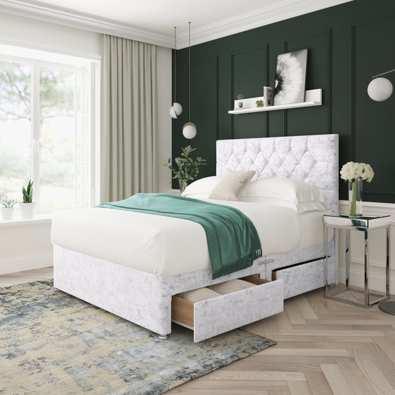 Upholstered Divan Bed, Kingsize (5'), White