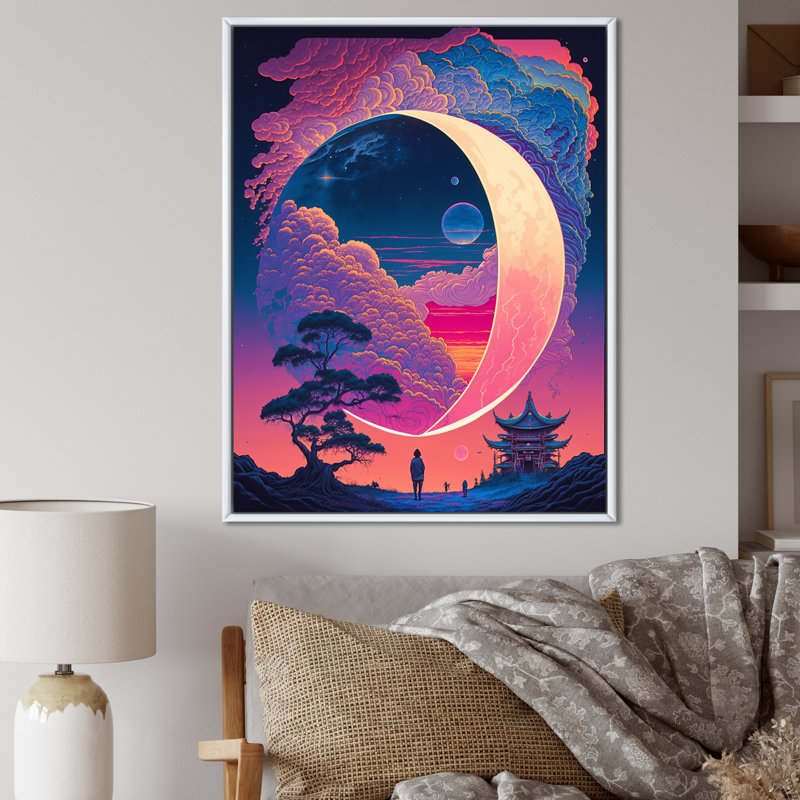 «Magic Mythical Visions Of Antique Legends», reproduction d'art sur toile, Cadre flottant blanc, 32" H x 24" W