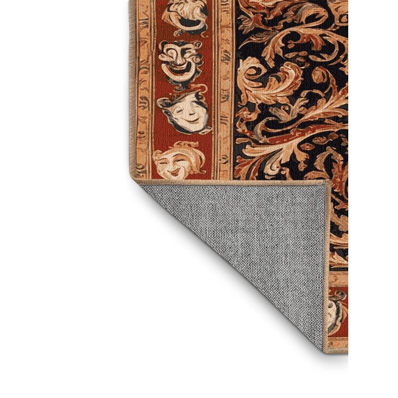 Tapis brun français lavable à la machine, Carré 4 pi
