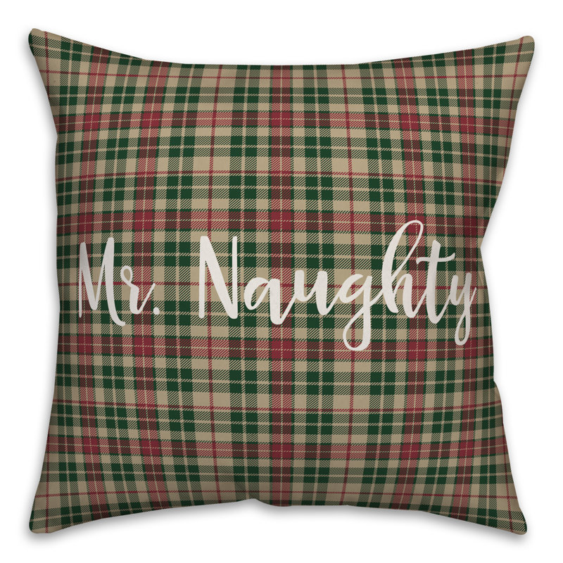  Coussin décoratif Mr. Naughty in Tartan, Housse de coussin