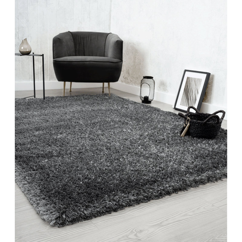 Havalah Floppy Anthracite Rug, Rectangle 120 x 160cm