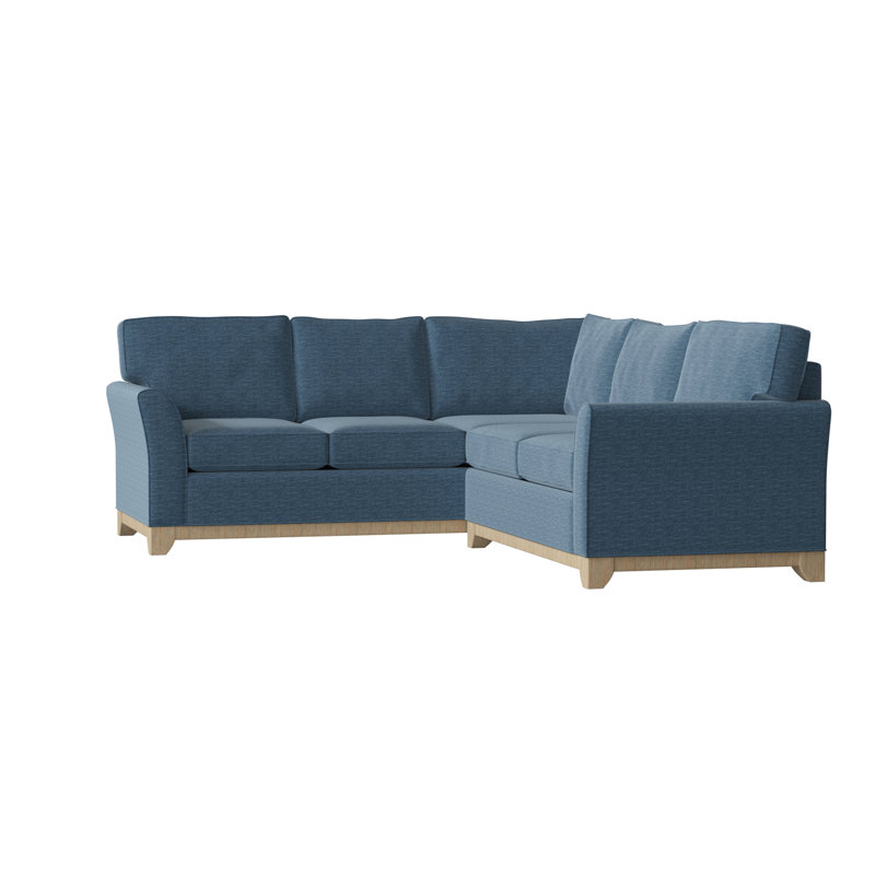 Canapé modulaire en coton de 108 po de largeur Bevins, Océan Key, Accoudoir à droite (vu de face), Noyer