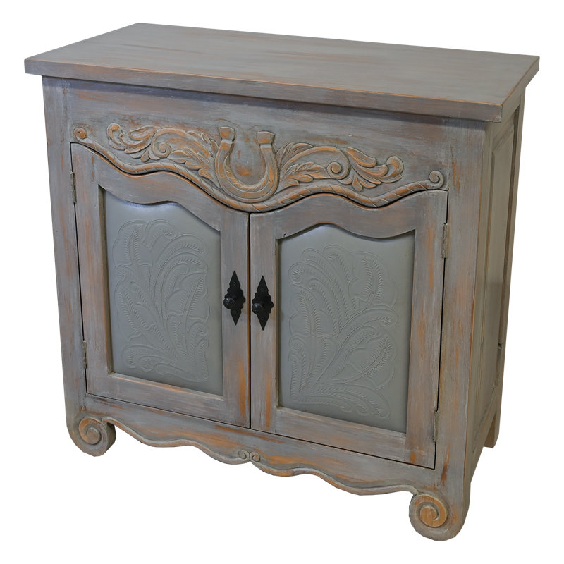 Armoire en cuir Saddle Ridge, Gris
