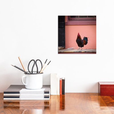 Rooster Portrait by Karen Burke - Wrapped Canvas Print