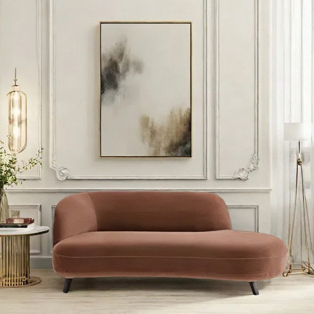 Méridienne simple au design créatif et moderne, Ocre, Face à la gauche