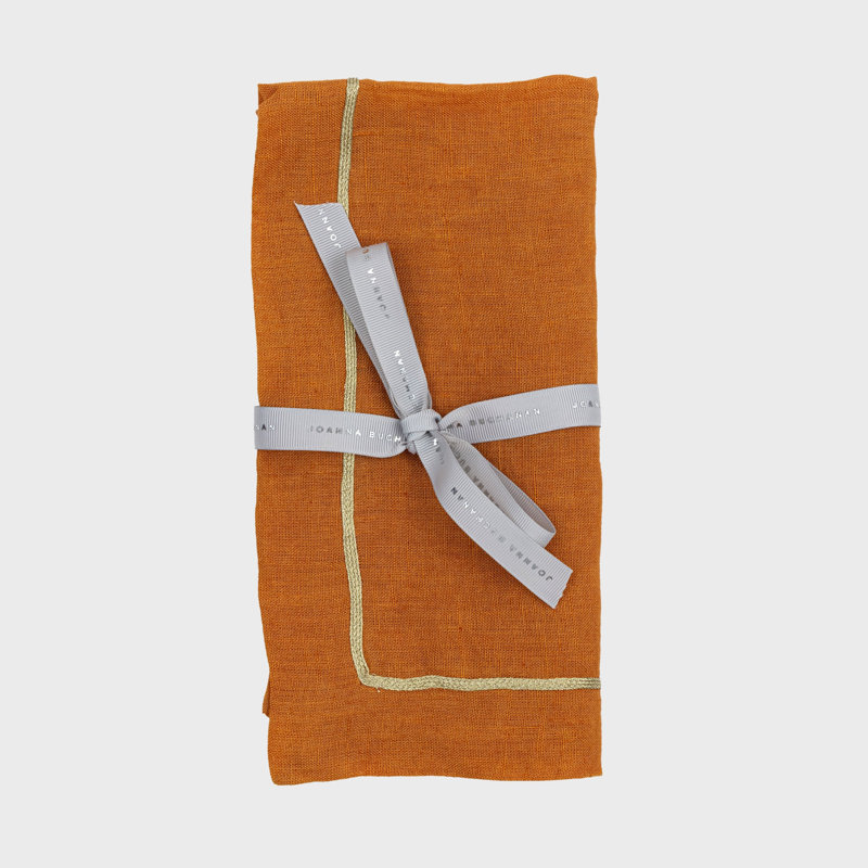 Linen Square Napkins, Pumpkin