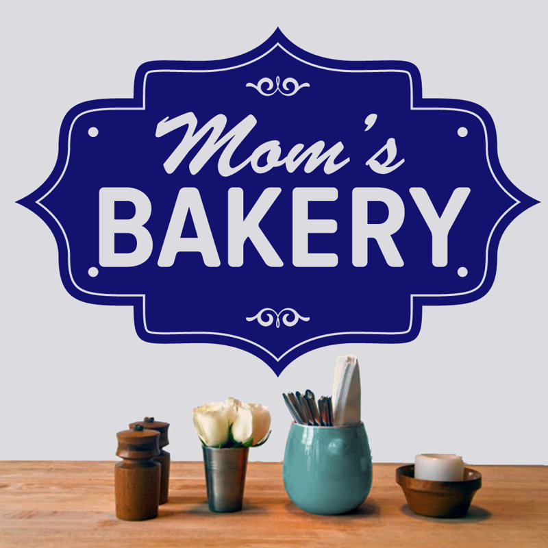 Décalcomanie murale pour la boulangerie maman, Bleu marine
