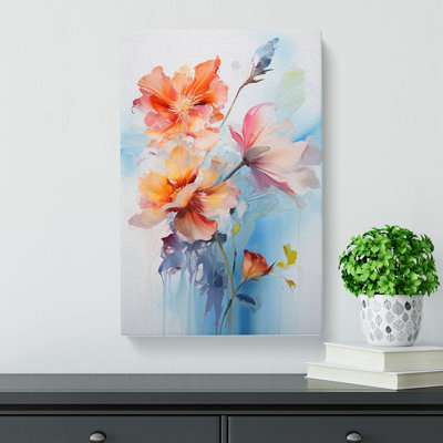 Floral Gestural No.3 - Wrapped Canvas
