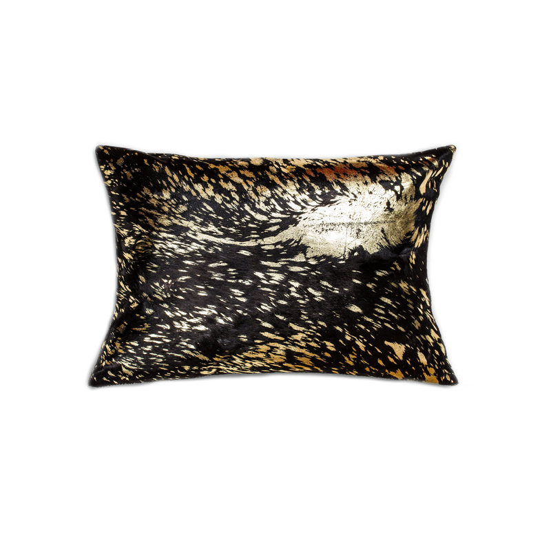 Coussin lombaire en cuir Torino, Noir / or