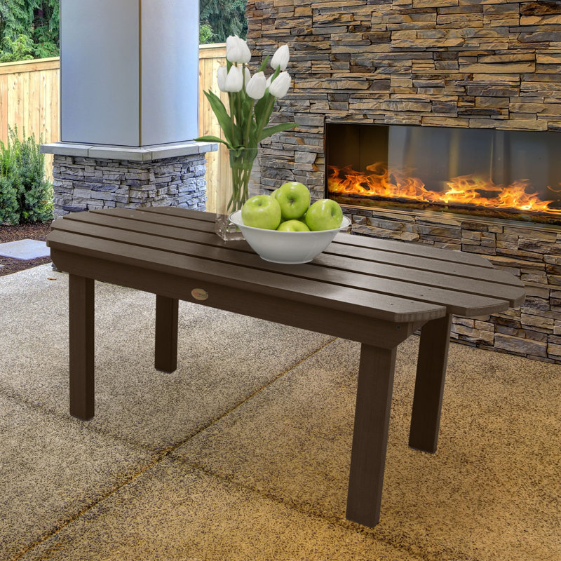 Anette Outdoor Coffee Table , 45'' in. W 19'' in. D, Weathered Acorn