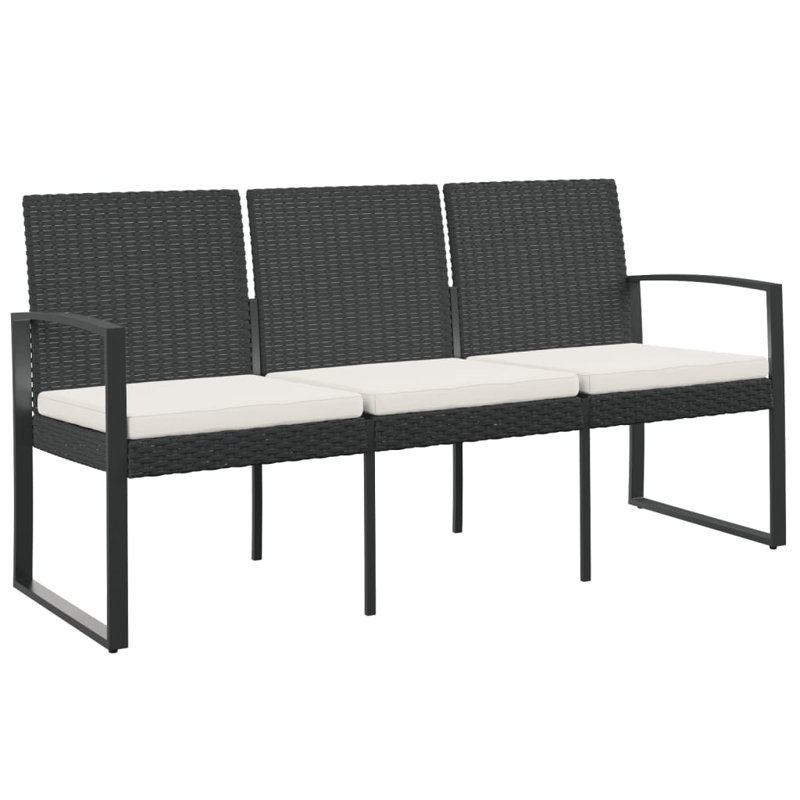 Steel Outdoor Bench, Black/Anthracite, Cream White