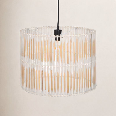 Fareholm Single Light Rattan Dimmable Pendant