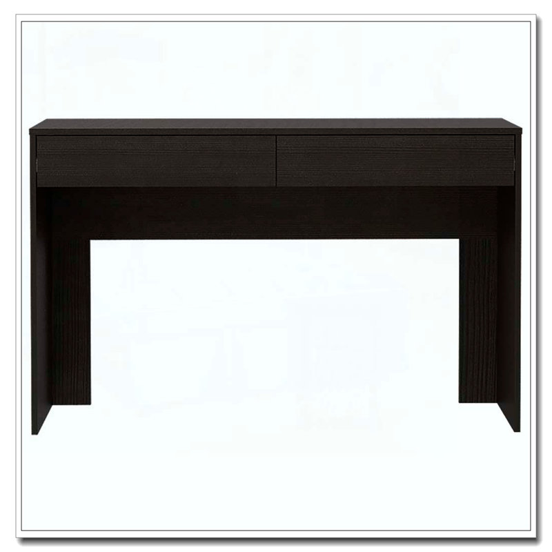 Black Wengue 2-Drawer Computer Desk