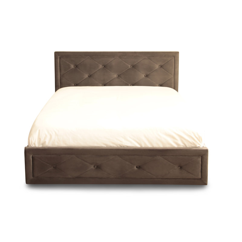 Kurtz Upholstered Ottoman Storage Bed with Mattress, Dove Grey, Double (4'6)