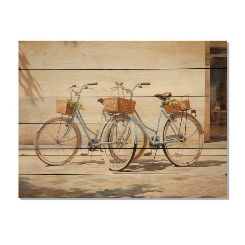 Vélo «Peaceful Rides I» sur bois, H 10 po x l 20 po x P 0,78 po