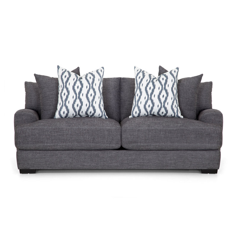 Avianne Upholstered 87'' Sofa, Graphite Gray 100% Polyester, Graphite Gray