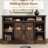  Allen 66" W Farmhouse TV Stand with Sliding Barn Door & Large Storage Shelves, Brown-105532820