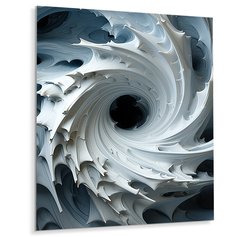 Cornew - abstrait en spirale, impression murale en métal, H 20 po x l 12 po x P 1 po