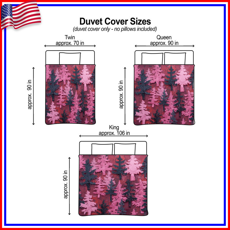 Pink Forest Collage Duvet Covers, Twin