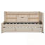 Lit de jour simple rembourré avec lit gigogne, tablettes de rangement et port USB
