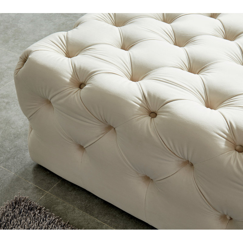 Repose-pieds Musa, Similicuir beige