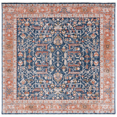Tapis bleu marine / beige tissé à la machine Ralph Lauren