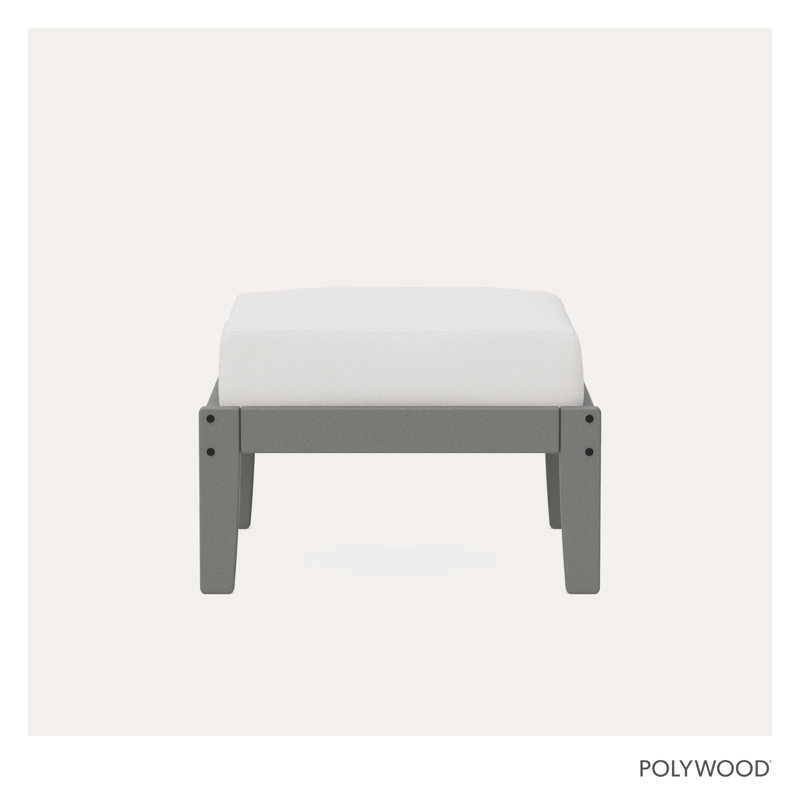 Repose-pieds Braxton, Structure gris ardoise / coussin en lin naturel