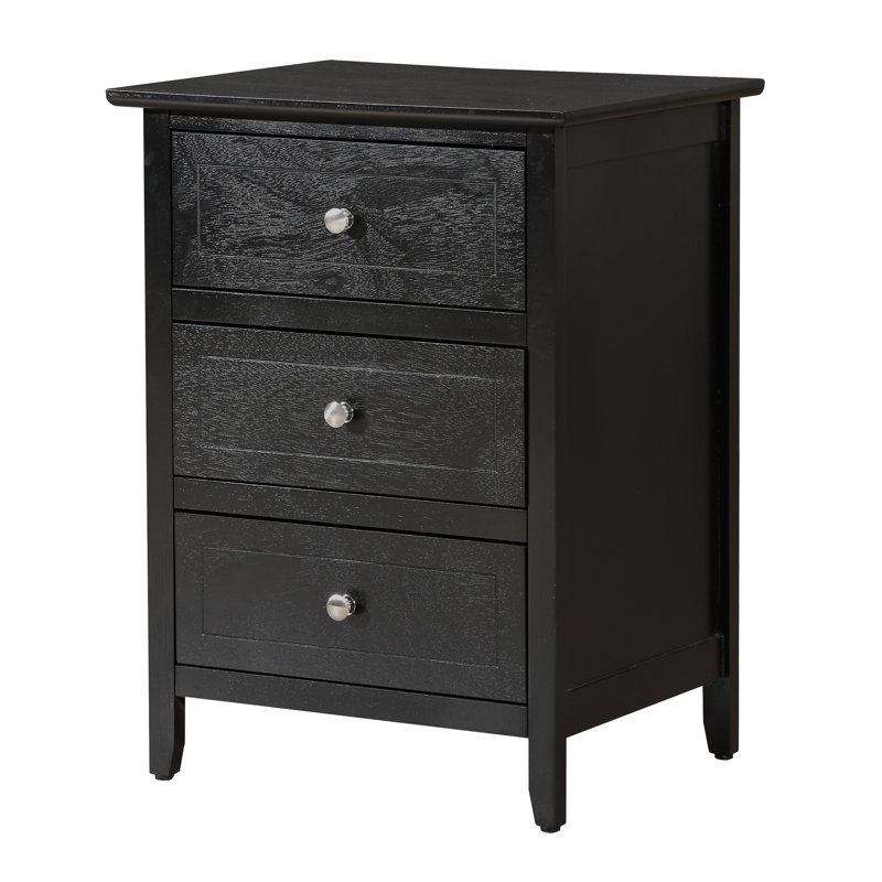 Élégante table de chevet transitionnelle noire