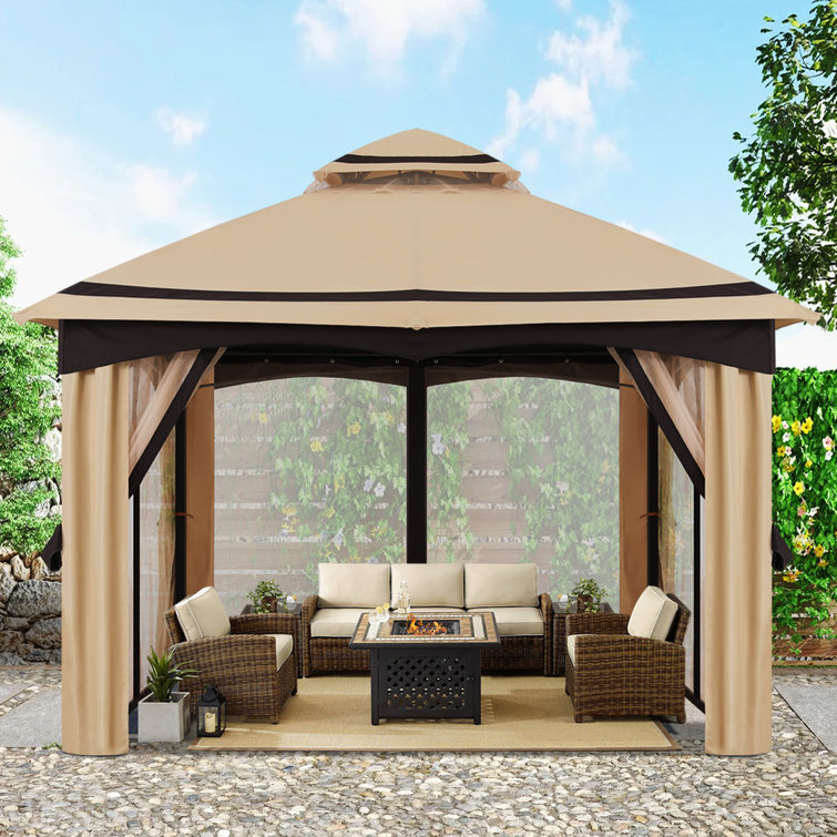 Steel Patio Gazebo with Netting