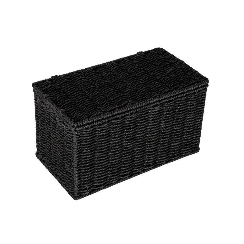 Boîte en papier et osier, Noir, noir, noir, noir