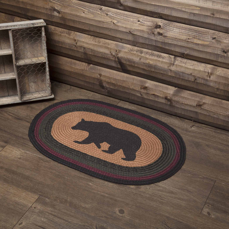 Wyatt Jute Stenciled Bear Jute Rug Oval 20X30