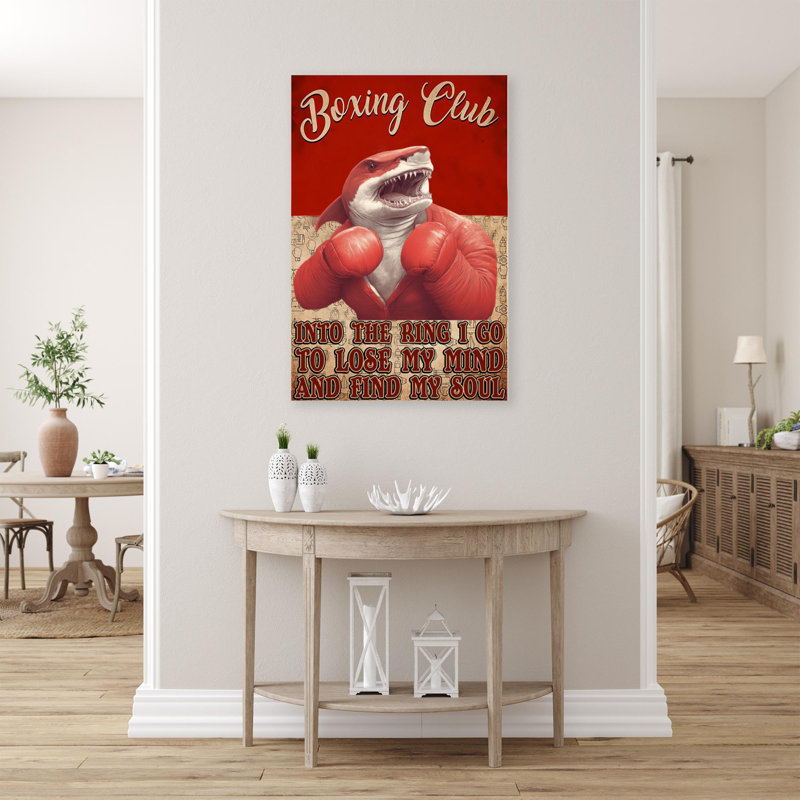 Shark Boxing Club sur toile, impression, H 36 po x l 24 po x P 1,25 po