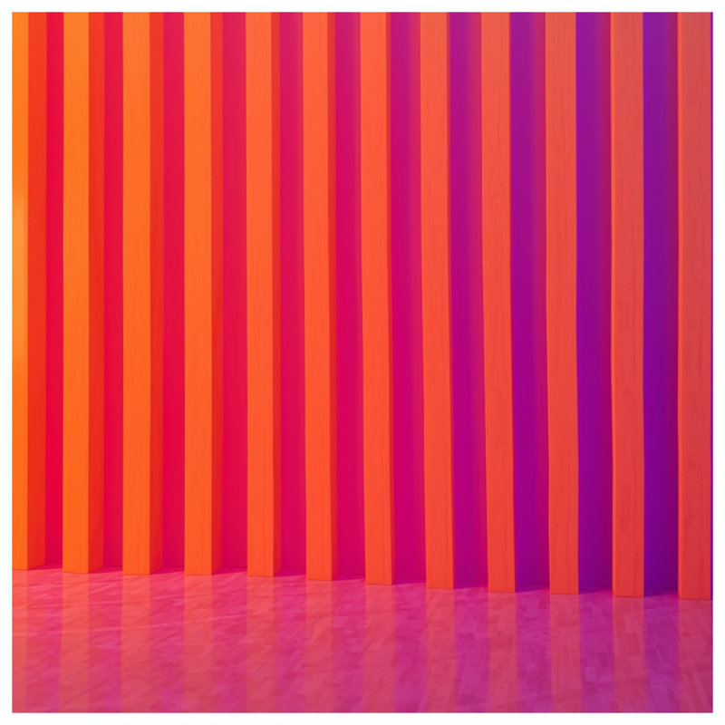 Tapis de bain orange à rayures mauves, 24in W x 17in L
