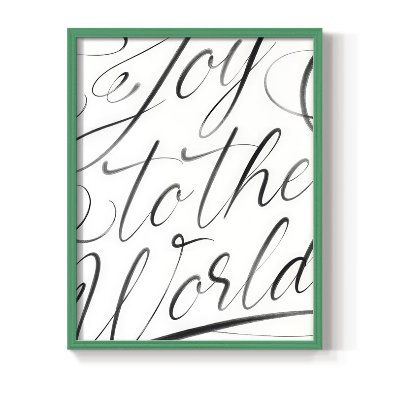 «Joy To The World», reproduction encadrée - bois massif, H 30 po x l 24 po, Cadre vert