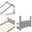 Lit simple sur pied l 78 po avec lattes de soutien, structure en bois massif Montessori pour enfants, blanc-1302001936