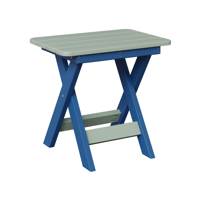 Berlin Gardens Folding End Table, Seafoam, Pacific Blue