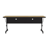 Rectangle 3 Person Height Adjustable Flip Top 60'' L Modular Training Table with Casters