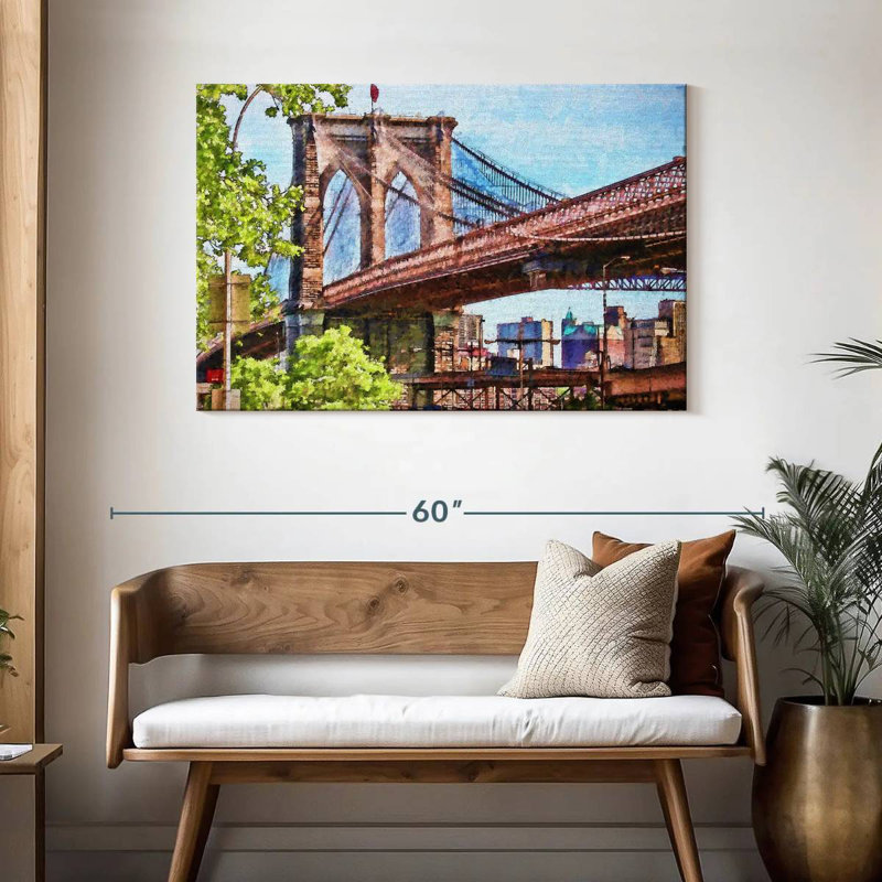 Rorry Brooklyn Bridge Calm Skyline, 30" H x 45" W