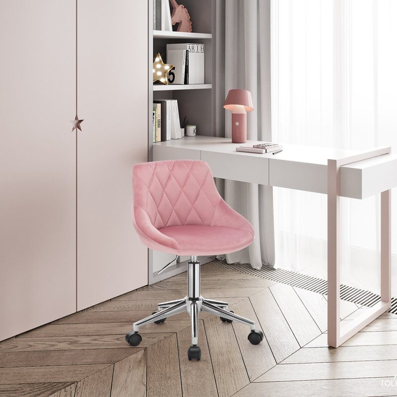 Wellsville Office Chair in Velvet, Pink