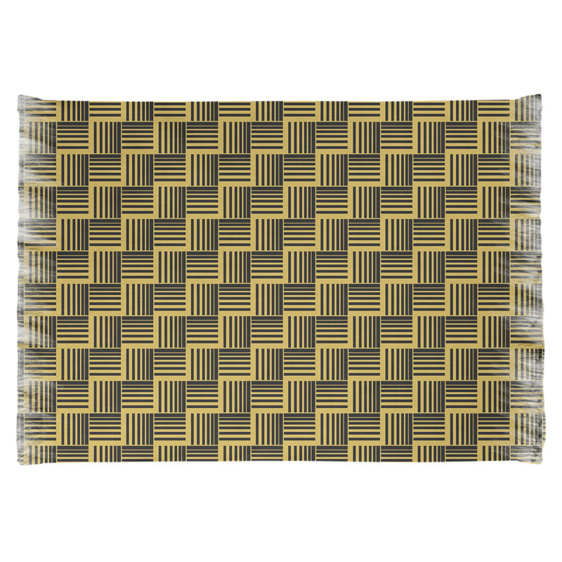 Tapis à rayures jaune/noir basketweave, Oui