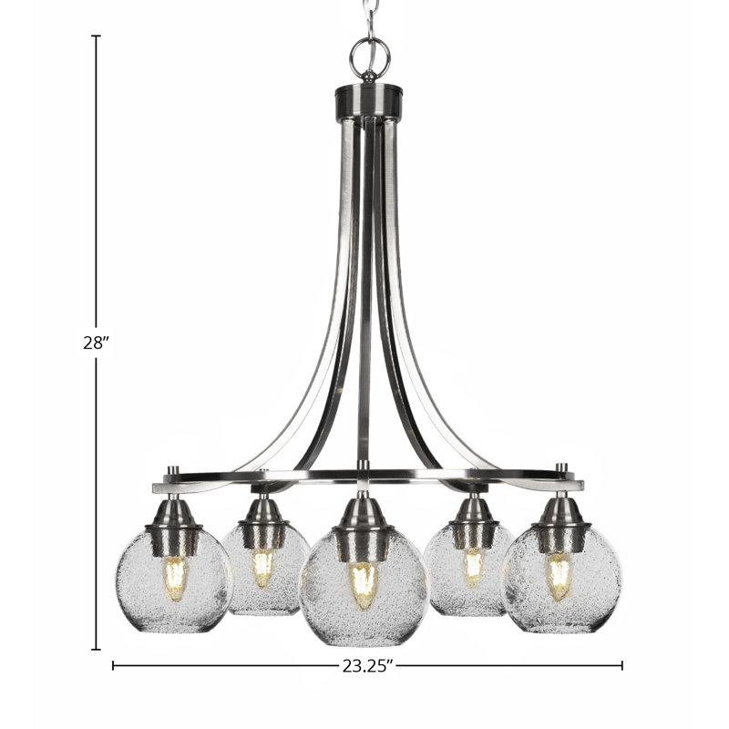 Lustre 5 lumières Michell, Nickel brossé