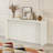 Wood Veneer Simple Entryway Table with Wavy Design-1169656976