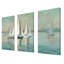 "Voiliers au lever du soleil", reproduction sur toile 3 pièces-647940365