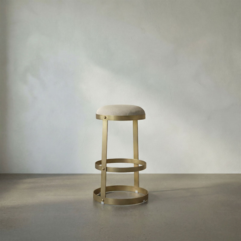 Dior Metal Bar & Counter Stool, Bar Stool (31" Seat Height), Antique Brass