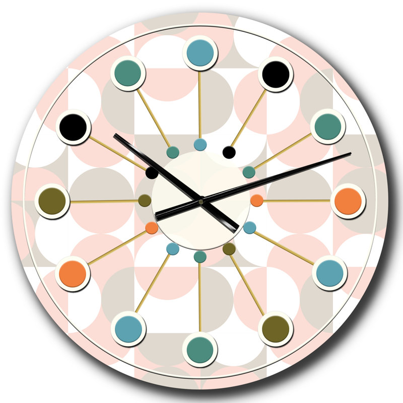 Retro Square Design VI - Horloge murale moderne Mid-Century, Grand